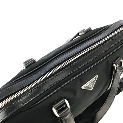 PRADA Triangle logo Nylon Two-way Tote bag Shoulder bag Black Vintage utm6ke