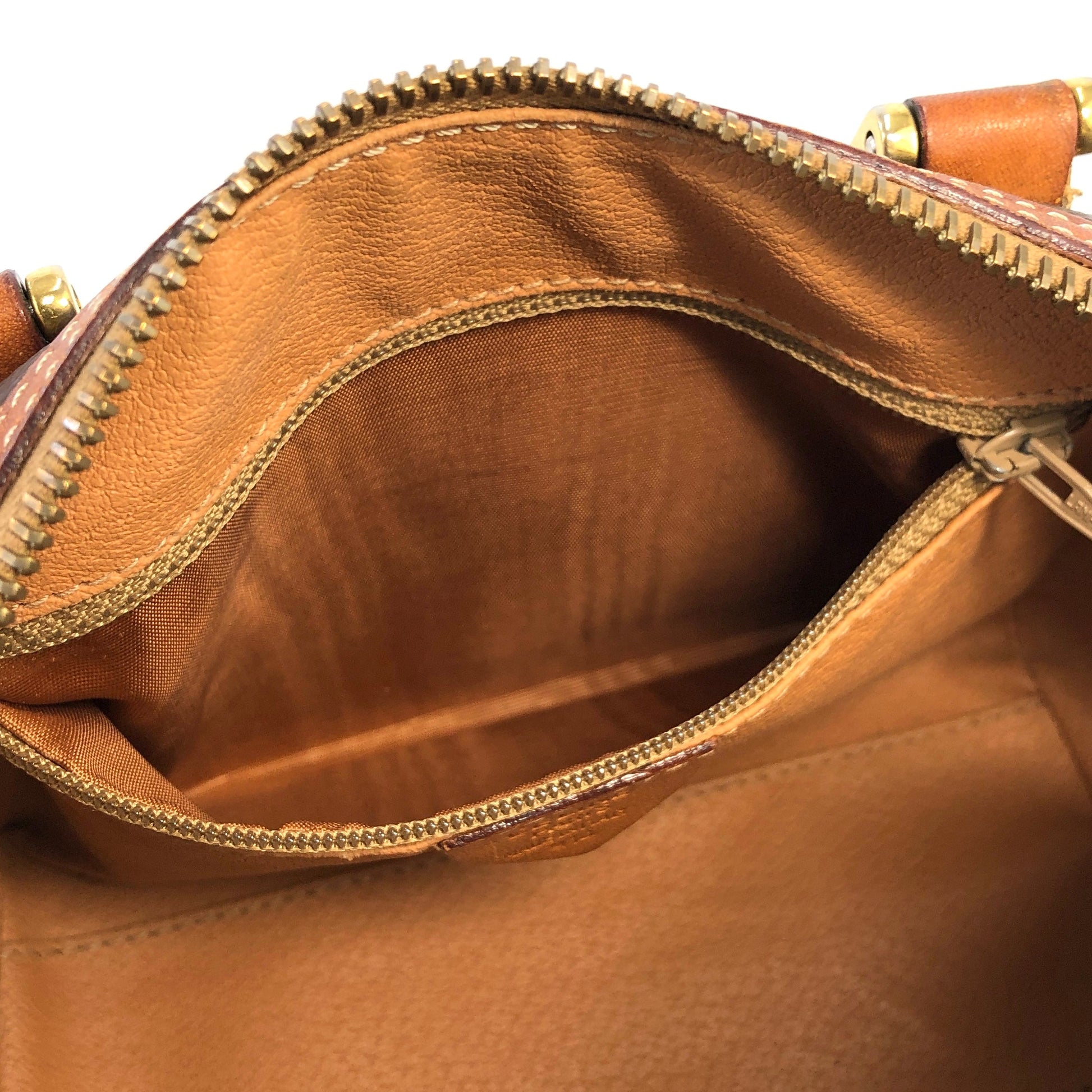 CELINE Macadam Two-way Shoulder bag Mini Boston bag Handbag Brown Vintage  Old CELINE ct8j77