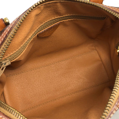 CELINE Macadam Two-way Shoulder bag Mini Boston bag Handbag Brown Vintage Old CELINE r46cdc