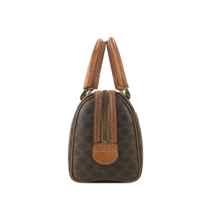 CELINE Macadam Two-way Shoulder bag Mini Boston bag Handbag Brown Vintage Old CELINE r46cdc