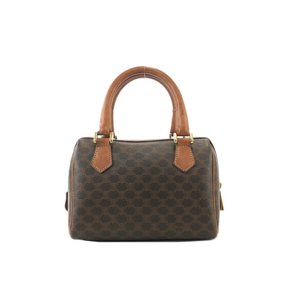 CELINE Macadam Two-way Shoulder bag Mini Boston bag Handbag Brown Vintage Old CELINE r46cdc
