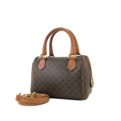CELINE Macadam Two-way Shoulder bag Mini Boston bag Handbag Brown Vintage Old CELINE r46cdc