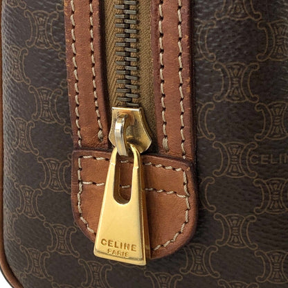 CELINE Macadam Two-way Shoulder bag Mini Boston bag Handbag Brown Vintage Old CELINE r46cdc