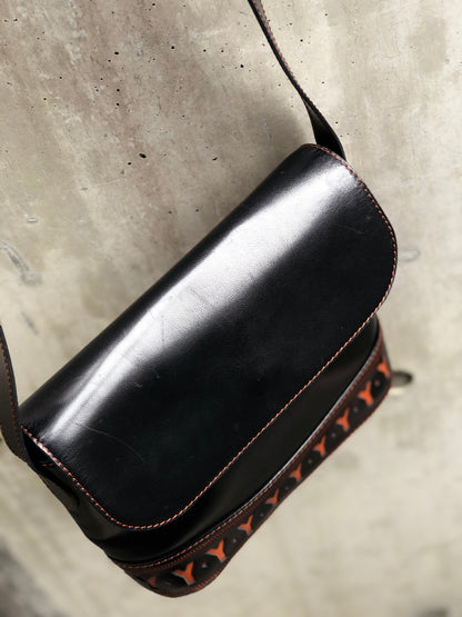 Yves Saint Laurent Y Cut out Shoulder bag Black YSL Vintage Old z4j3p7