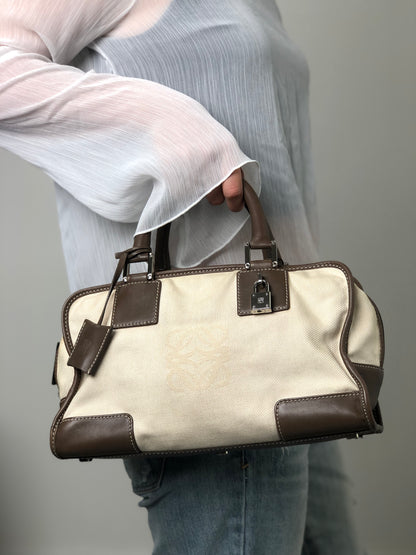 LOEWE Amazona Anagram Handbag Beige Vintage srrkp4