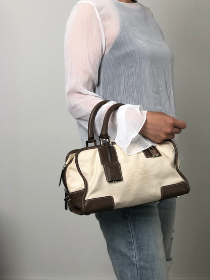 LOEWE Amazona Anagram Handbag Beige Vintage srrkp4