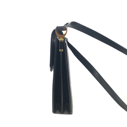 Yves Saint Laurent YSL 標誌蜥蜴紋壓花雙向肩背包手提包黑色復古舊款 f23f2e