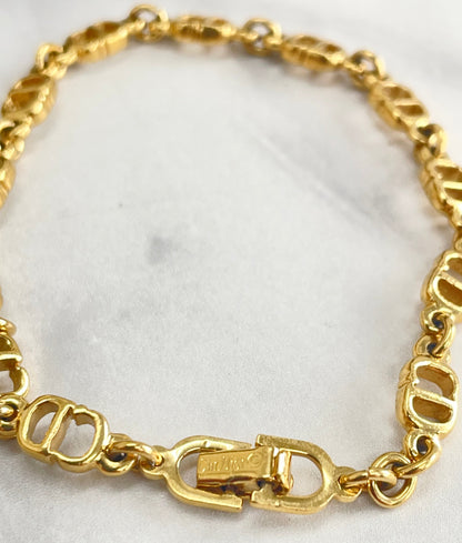 Christian Dior CDmotif 手環 金 復古 舊 gdfewj
