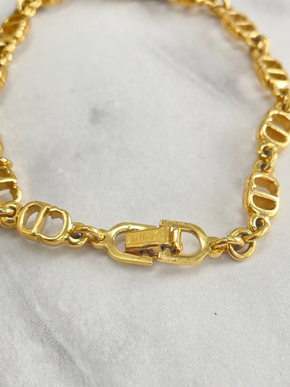 Christian Dior CDmotif 手環 金 復古 舊 gdfewj