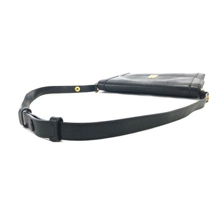 Yves Saint Laurent YSL 標誌蜥蜴紋壓花雙向肩背包手提包黑色復古舊款 f23f2e