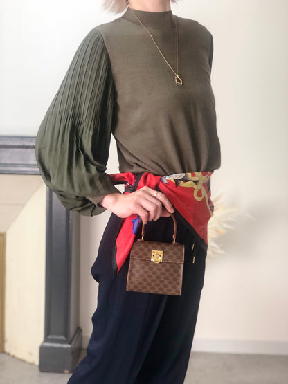 CELINE Macadam Gancini Two-way Small Handbag Shoulder bag Brown Vintage 7xvdb2