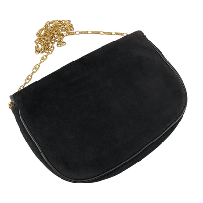 CELINE Triomphe Chain Shoulder bag Black Vintage wr8cw3