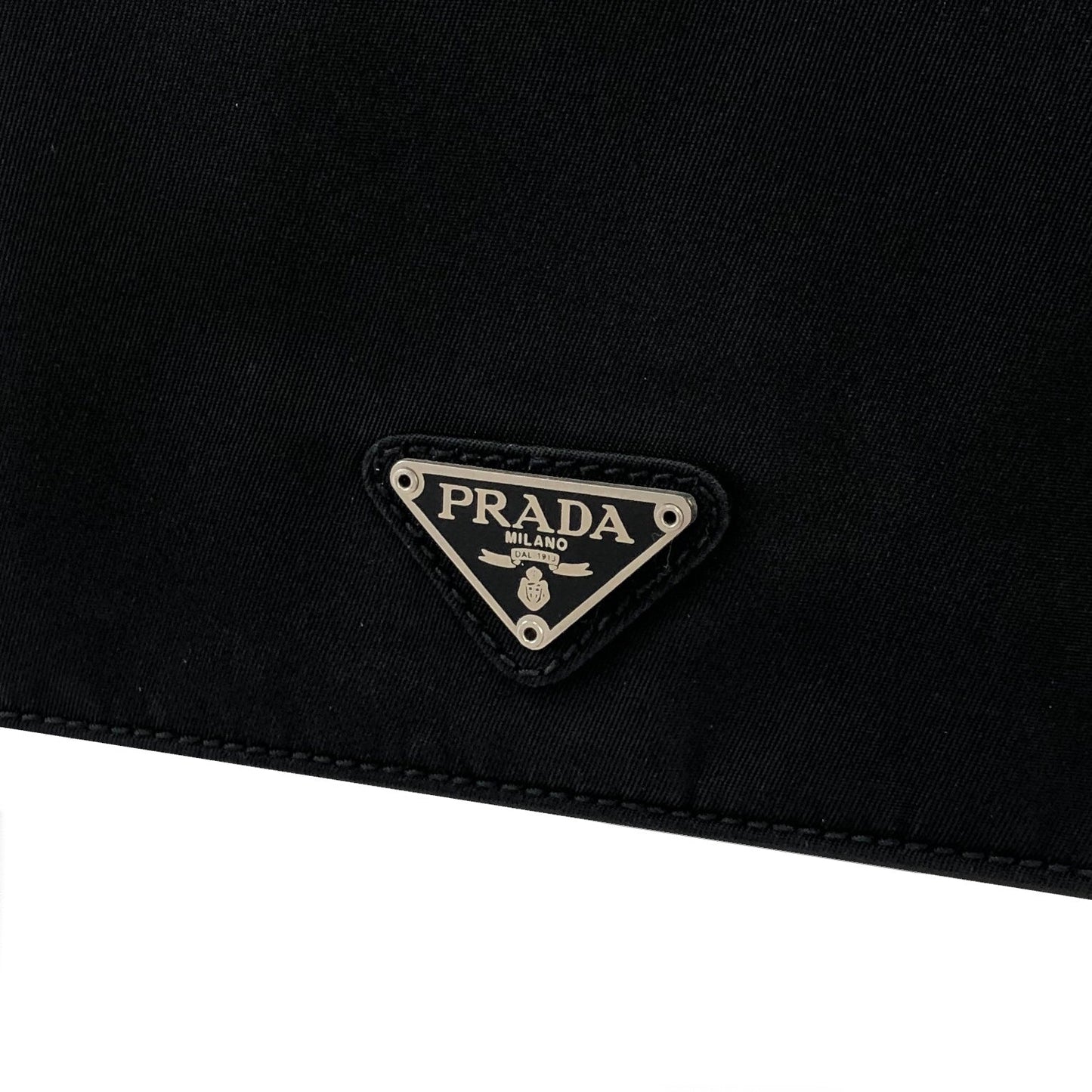 PRADA Triangle Logo Flap Nylon Shoulder bag Hobo bag Black Vintage u2e53d