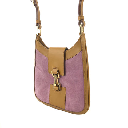 GUCCI Jackie Suede Small Shoulder bag Purple Vintage Old Gucci znz28r