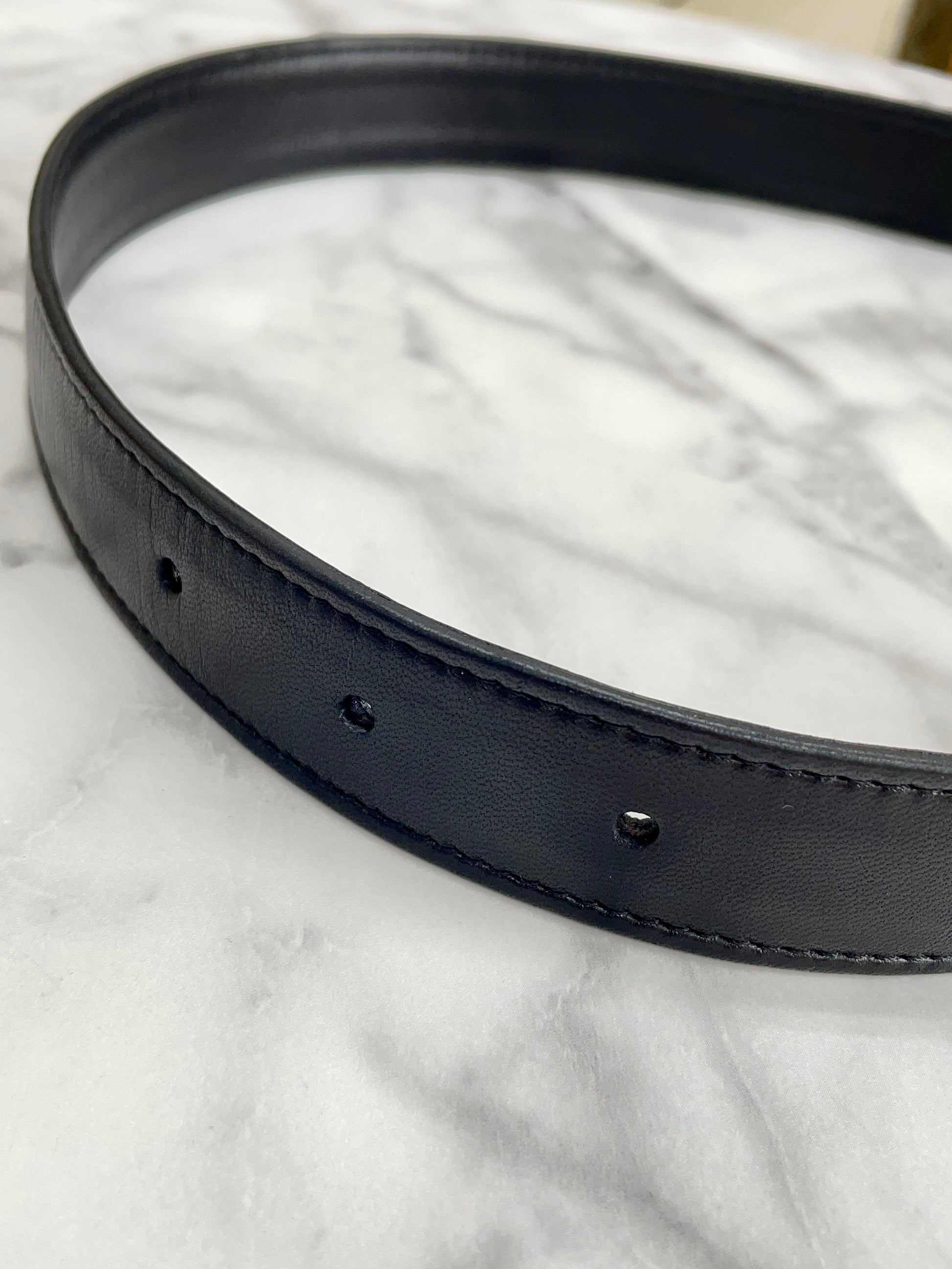 Louis Vuitton Vintage - Leather Belt - Black Silver - Leather Belt