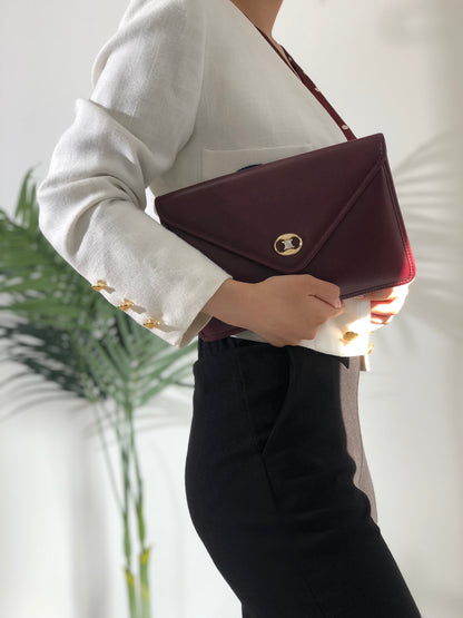 CELINE Blason Triomphe 手拿包 波爾多老款 Celine Vintage bv3z8k