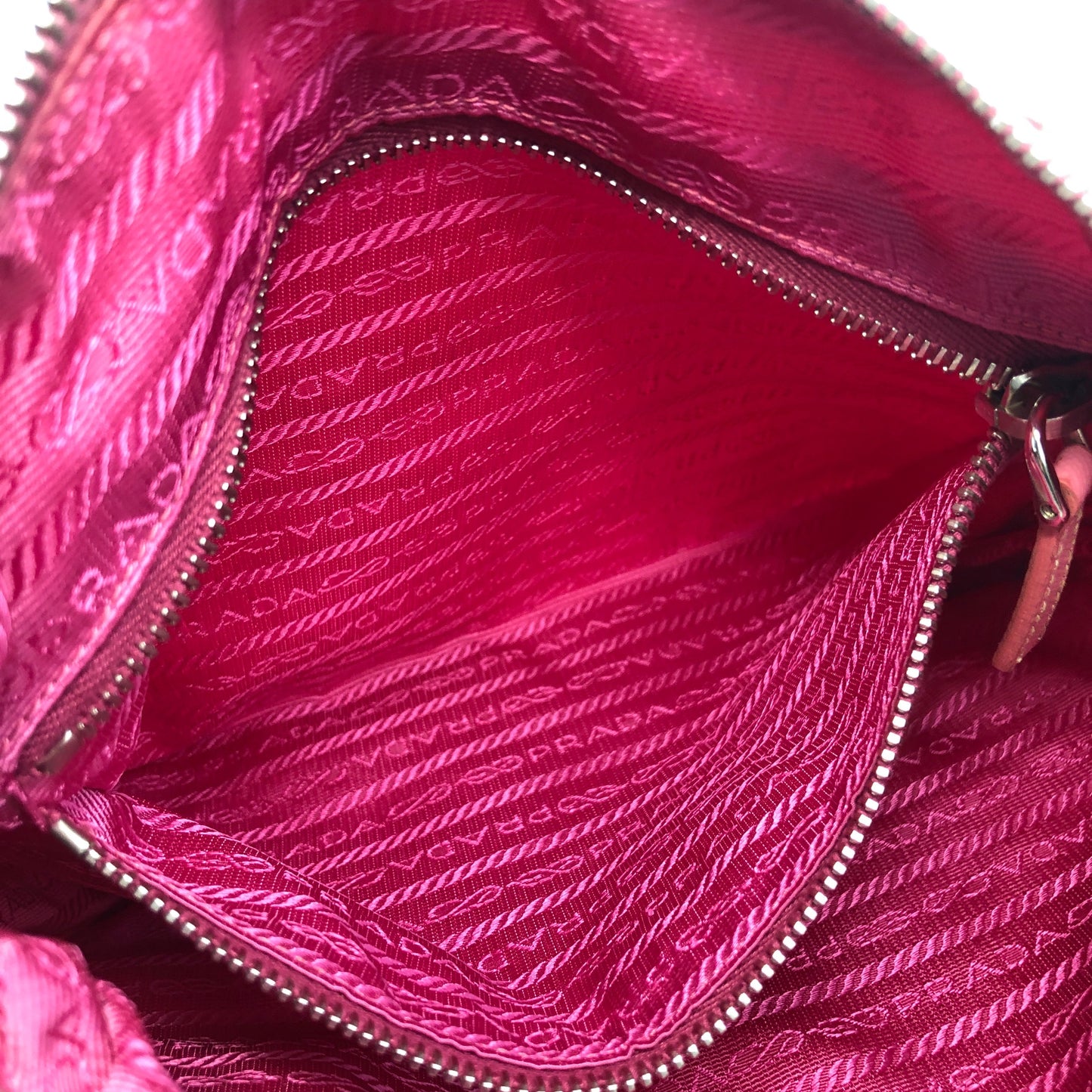 PRADA Triangle logo Nylon Shoulder bag Hobo bag Pink Vintage 5dumsm