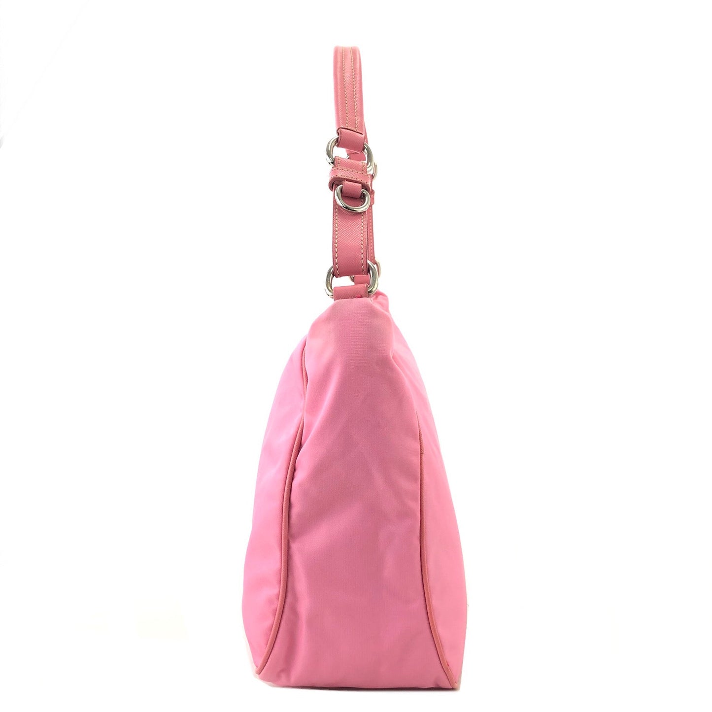 PRADA Triangle logo Nylon Shoulder bag Hobo bag Pink Vintage 5dumsm