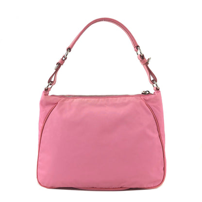 PRADA Triangle logo Nylon Shoulder bag Hobo bag Pink Vintage 5dumsm