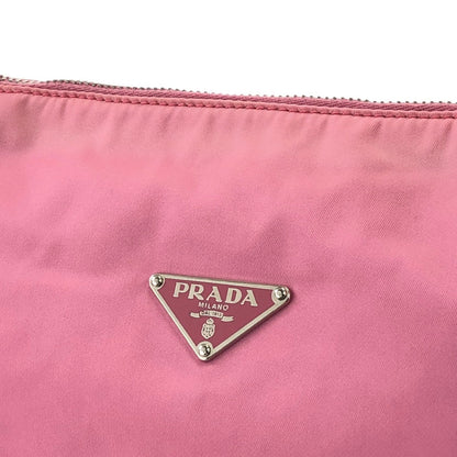PRADA Triangle logo Nylon Shoulder bag Hobo bag Pink Vintage 5dumsm