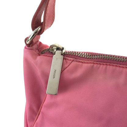 PRADA Triangle logo Nylon Shoulder bag Hobo bag Pink Vintage 5dumsm
