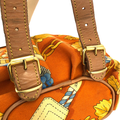 LOEWE Whole Pattern Fabric Backpack Orange Vintage Old 5fcmyi