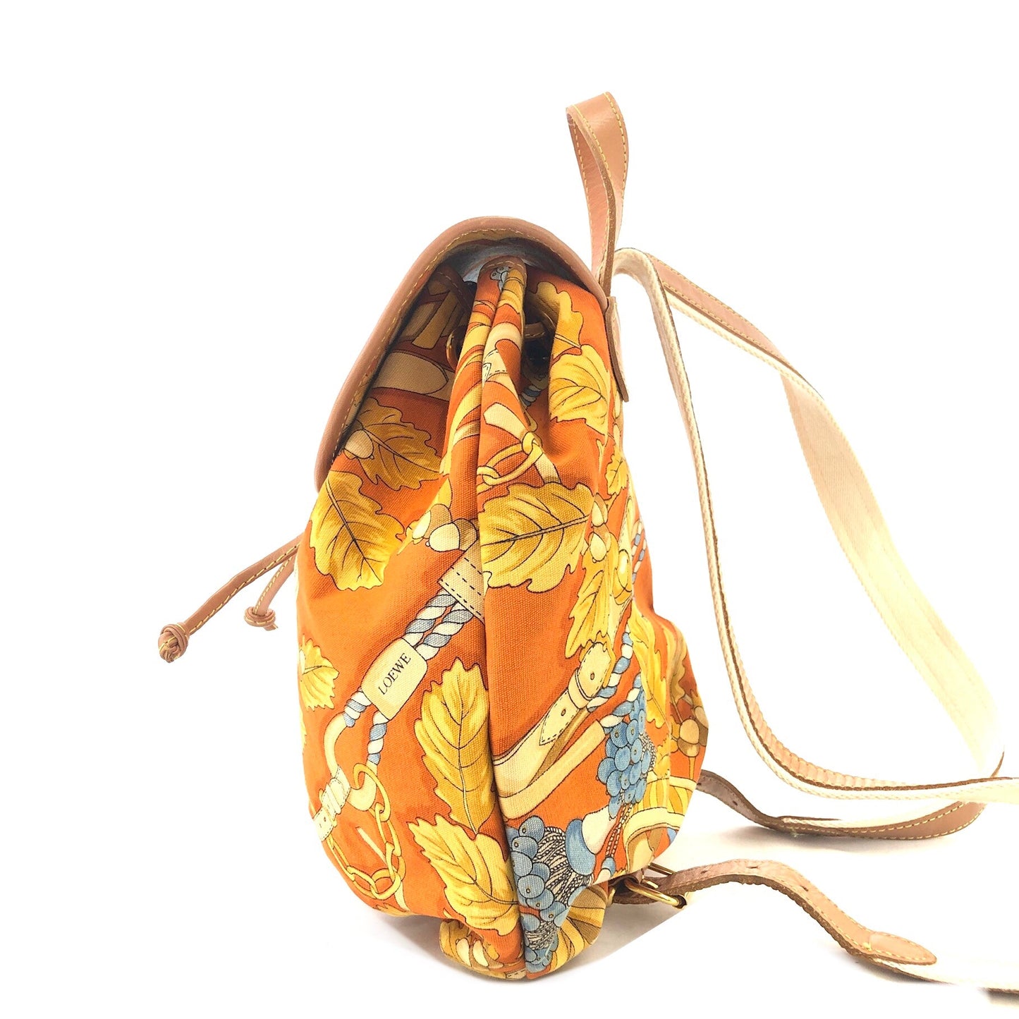 LOEWE Whole Pattern Fabric Backpack Orange Vintage Old 5fcmyi