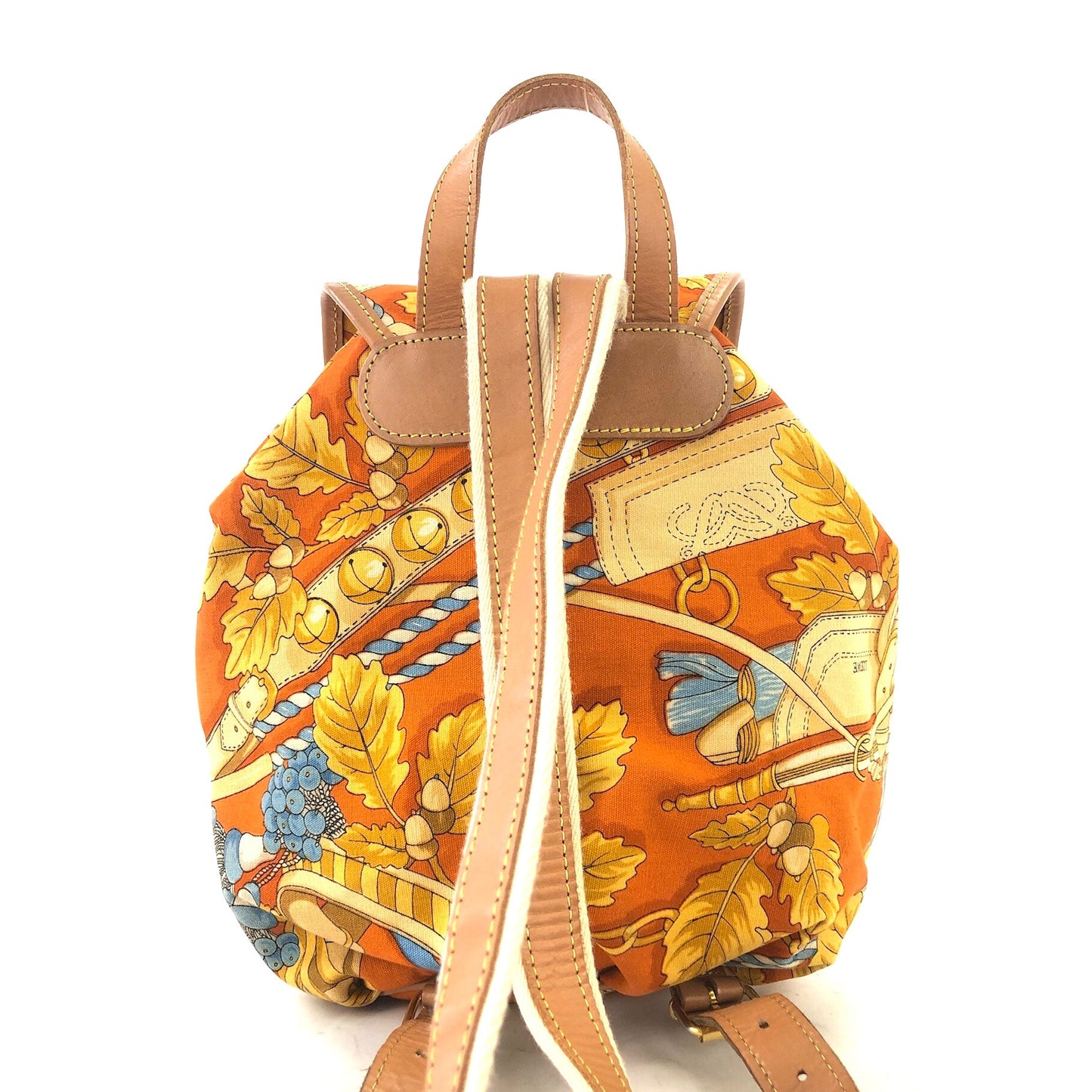 LOEWE Whole Pattern Fabric Backpack Orange Vintage Old 5fcmyi