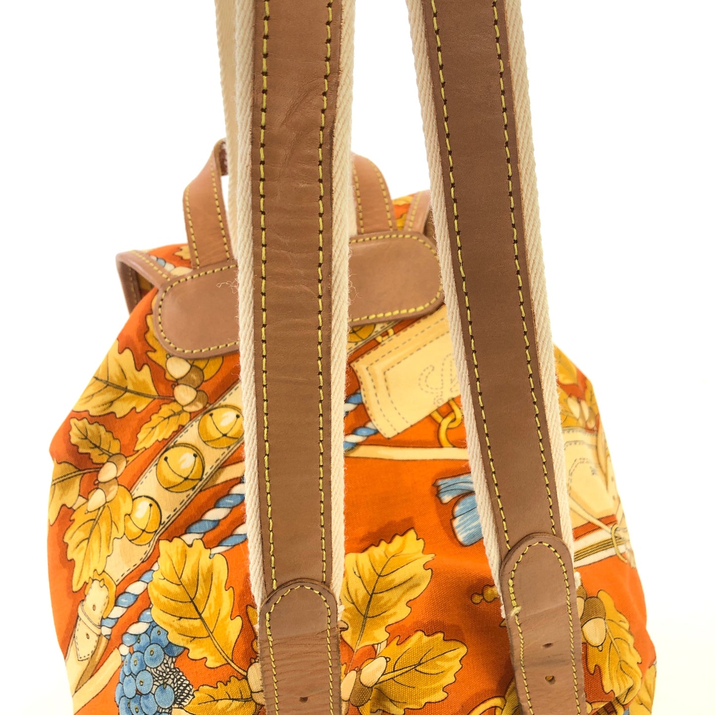 LOEWE Whole Pattern Fabric Backpack Orange Vintage Old 5fcmyi