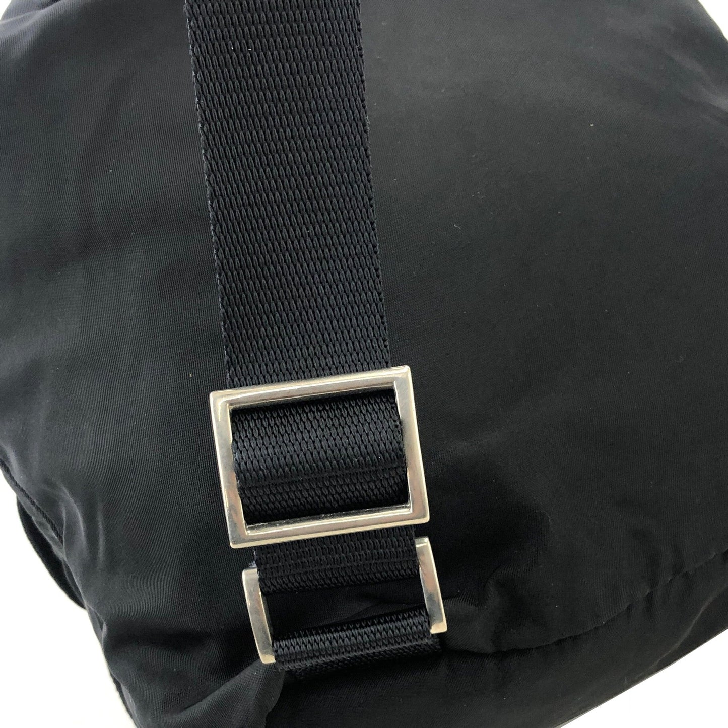 PRADA Triangle Logo Double Pocket Nylon Backpack Black Vintage Old jy63s4