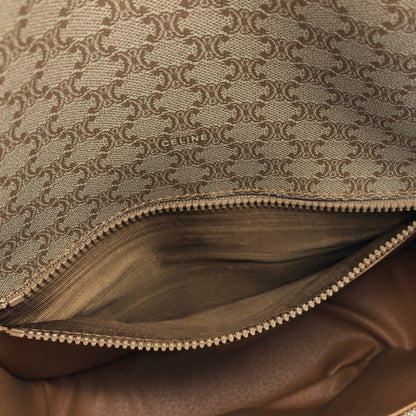 CELINE Macadam Front Buckle Flap Shoulder bag Beige Vintage Old CELINE xep8ut
