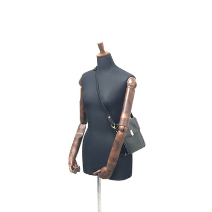 Yves Saint Laurent YSL 標誌蜥蜴紋壓花雙向肩背包手提包黑色復古舊款 f23f2e