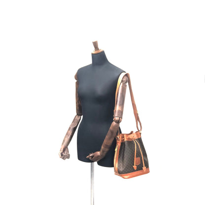CELINE Macadam Blason Drawstring Bucket Shoulder bag Brown Vintage Old CELINE yxgawn
