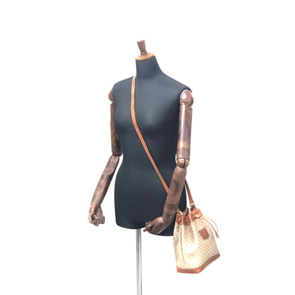 CELINE Macadam Blason Drawstring Shoulder bag mini Beige Vintage Old Celine cjifhu