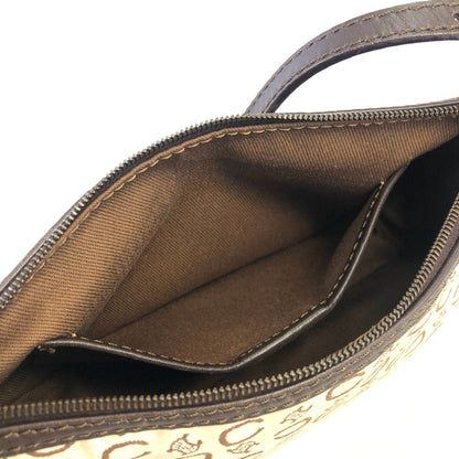 CELINE C Macadam Fabric Handbag Hobobag White Old Celine Vintage bdmdme