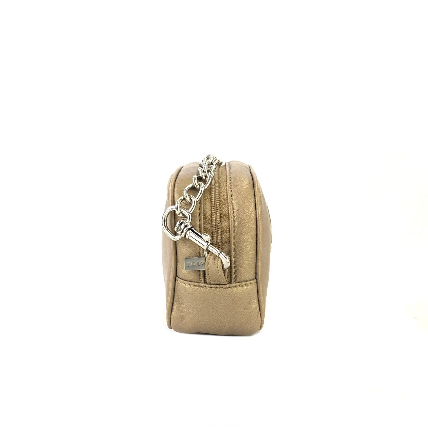 LOEWE Anagram Chain Mini bag Pouch Metallic Beige Vintage Old e8gsyh