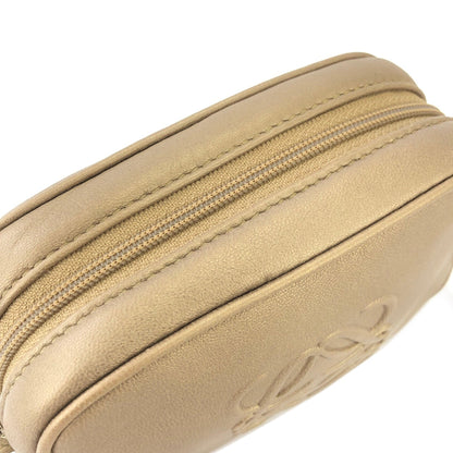 LOEWE Anagram Chain Mini bag Pouch Metallic Beige Vintage Old e8gsyh