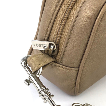 LOEWE Anagram Chain Mini bag Pouch Metallic Beige Vintage Old e8gsyh