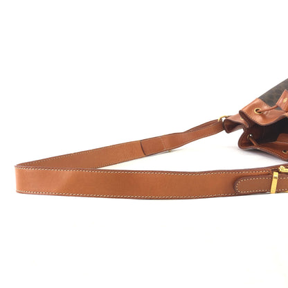 CELINE Macadam Blason Drawstring Bucket Shoulder bag Brown Vintage Old CELINE yxgawn