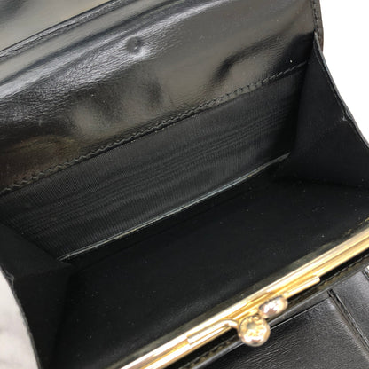 CELINE Trifold Wallet Gancini Black compact Vintage Old celine y7ikau