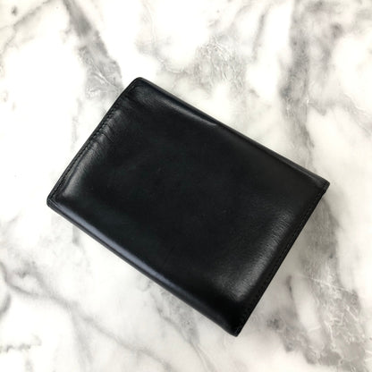 CELINE Trifold Wallet Gancini Black compact Vintage Old celine y7ikau