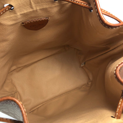 CELINE Macadam Blason Drawstring Shoulder bag mini Beige Vintage Old Celine cjifhu