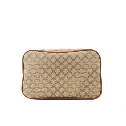 CELINE Macadam Blason Drawstring Shoulder bag mini Beige Vintage Old Celine cjifhu