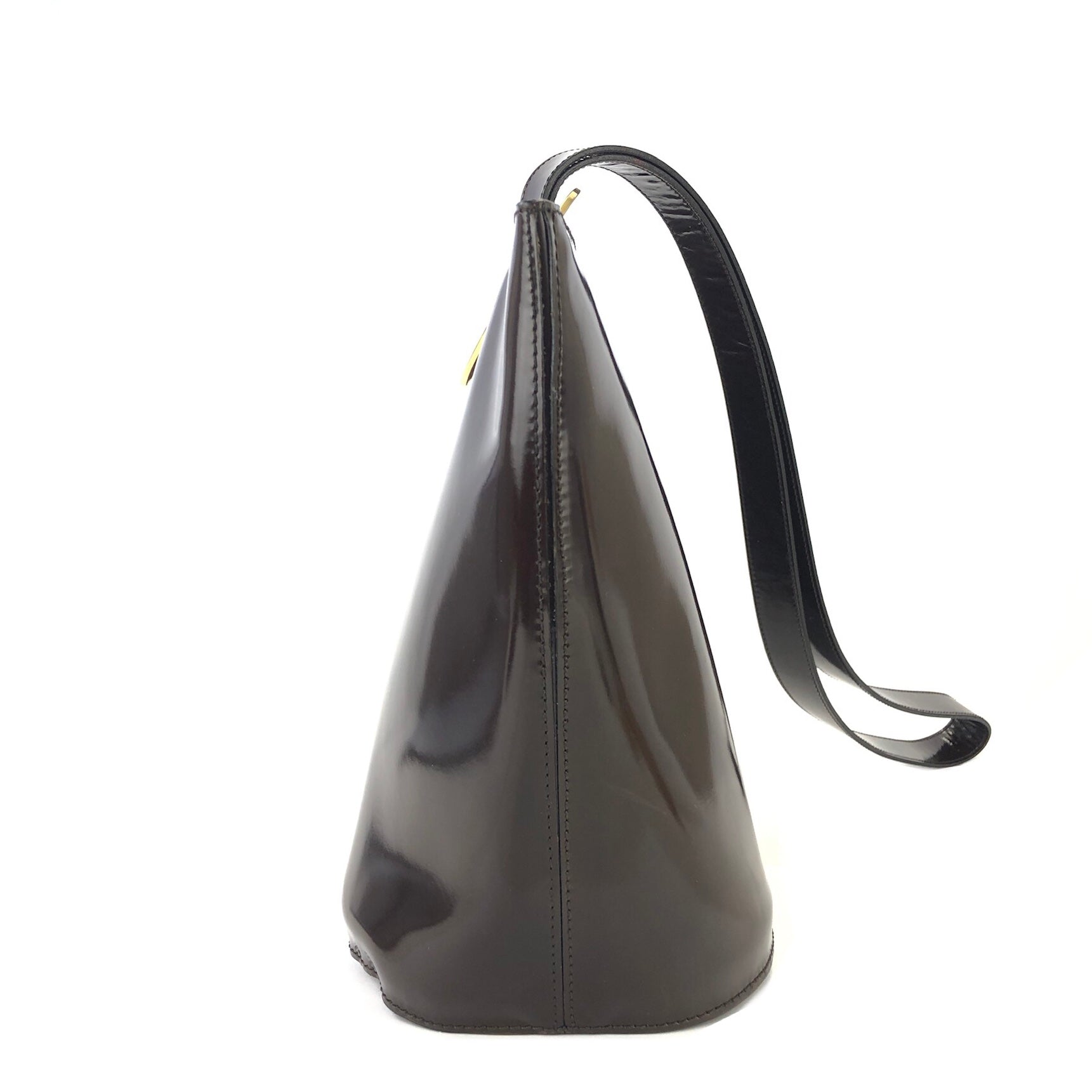 CELINE Circle logo One handle Bucket bag Tote bag Brown