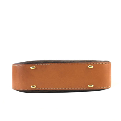 CELINE Macadam Gancini Shoulderbag Brown Vintage Old celine bbyfhi