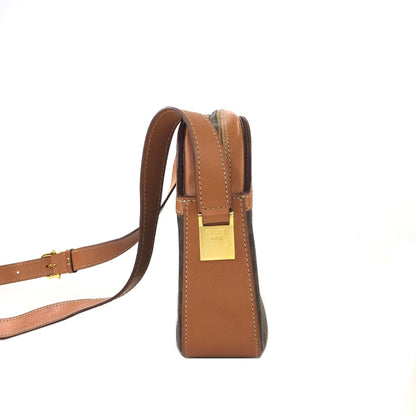 CELINE Macadam Gancini Shoulderbag Brown Vintage Old celine bbyfhi