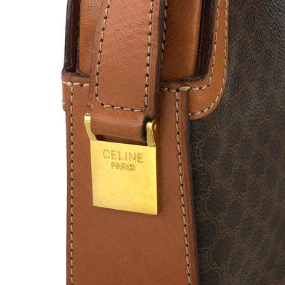 CELINE Macadam Gancini Shoulderbag Brown Vintage Old celine bbyfhi