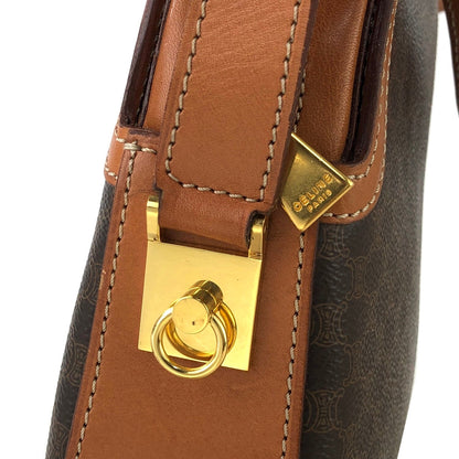 CELINE Macadam Gancini Shoulderbag Brown Vintage Old celine bbyfhi