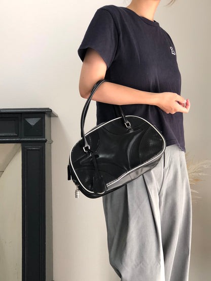 PRADA 掛鎖小號波士頓包 手提包 黑色 復古 vcg8wk