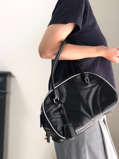 PRADA 掛鎖小號波士頓包 手提包 黑色 復古 vcg8wk